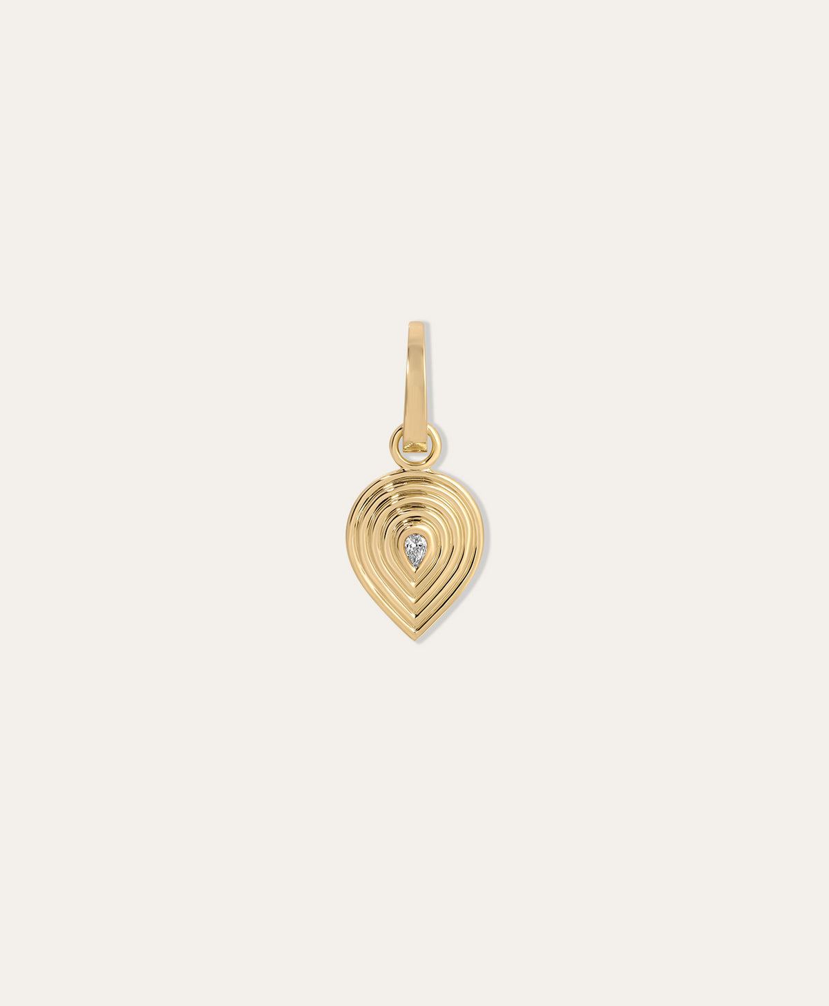 One of a Kind Groovy Geometric Diamond Teardrop Hinged Charm