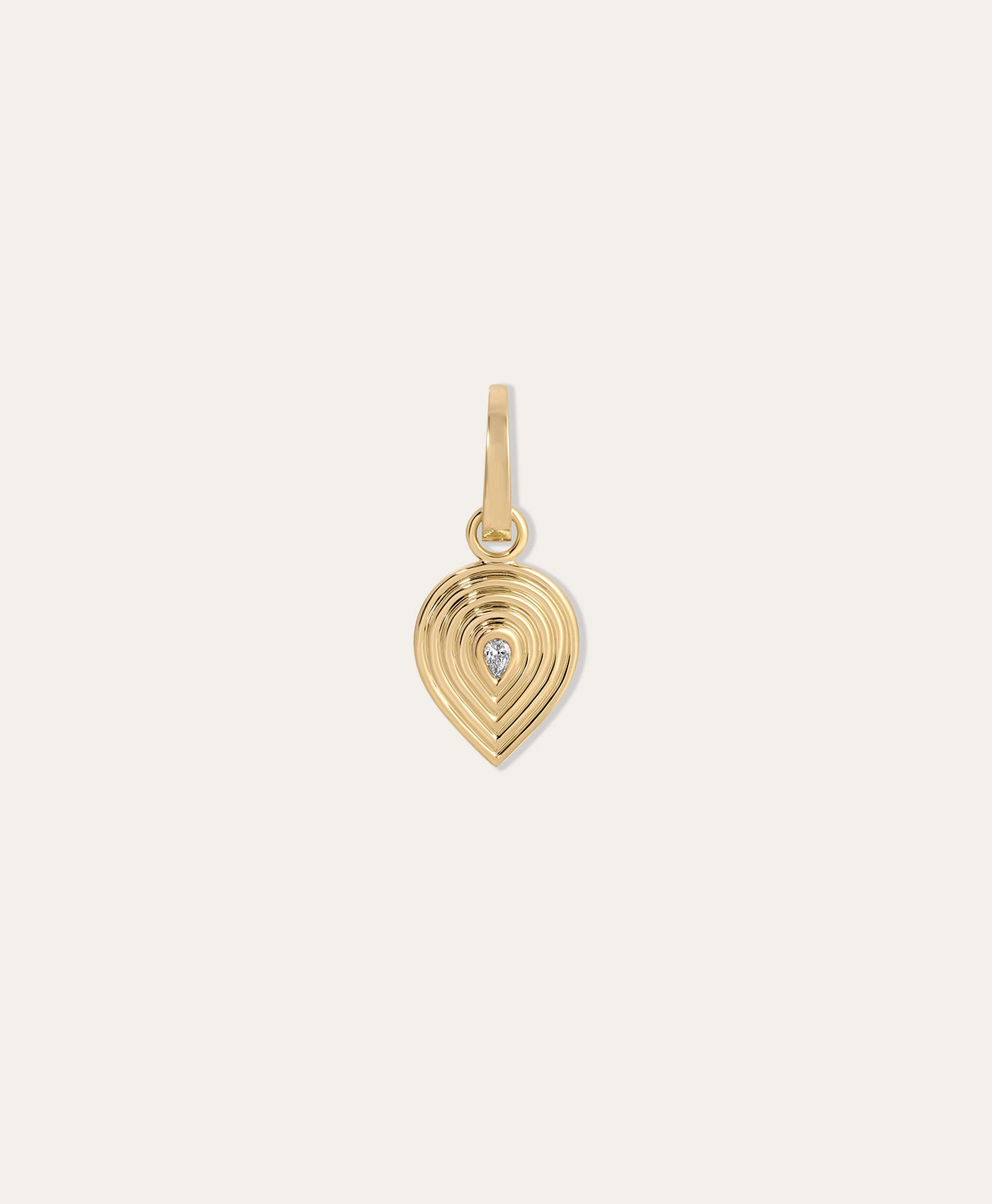 One of a Kind Groovy Geometric Diamond Teardrop Hinged Charm