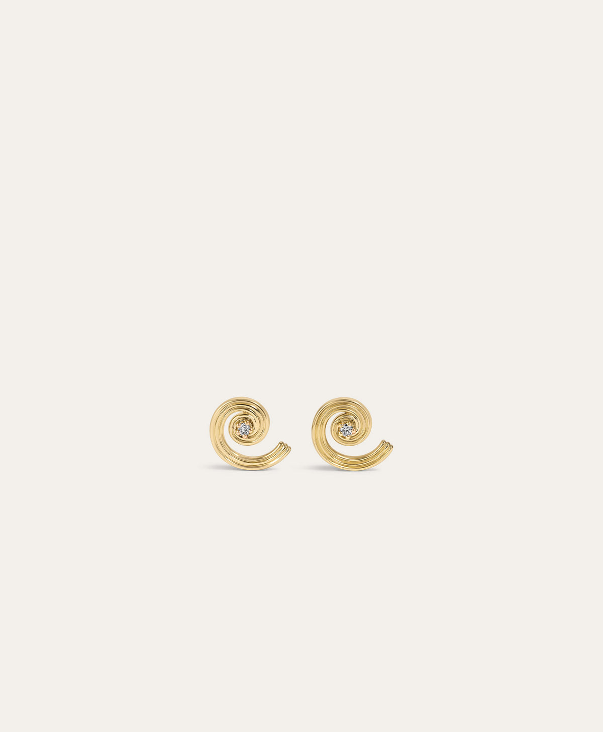 One of a Kind Groovy Spiral Diamond Earrings