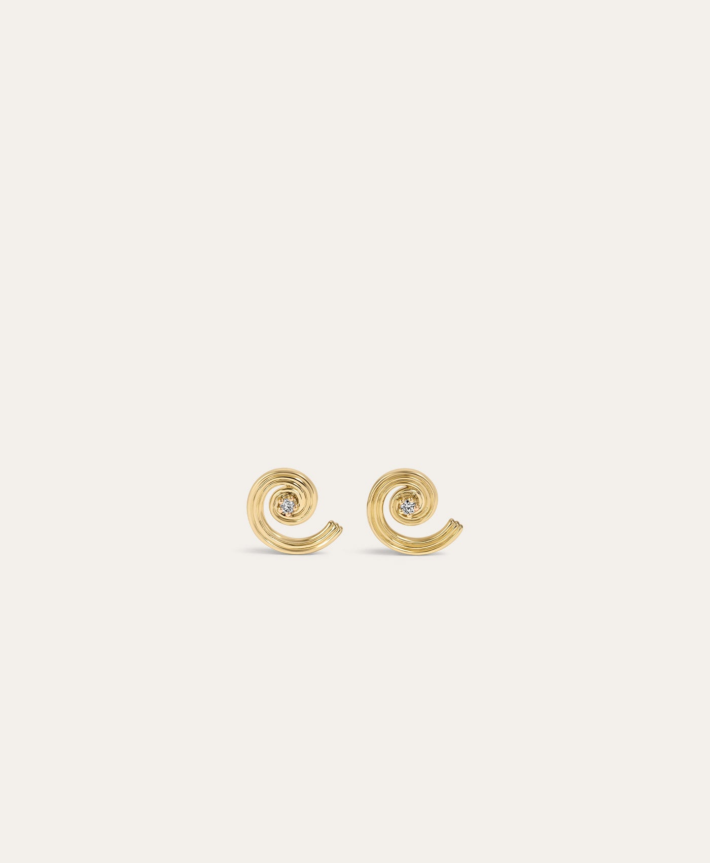 One of a Kind Groovy Spiral Diamond Earrings