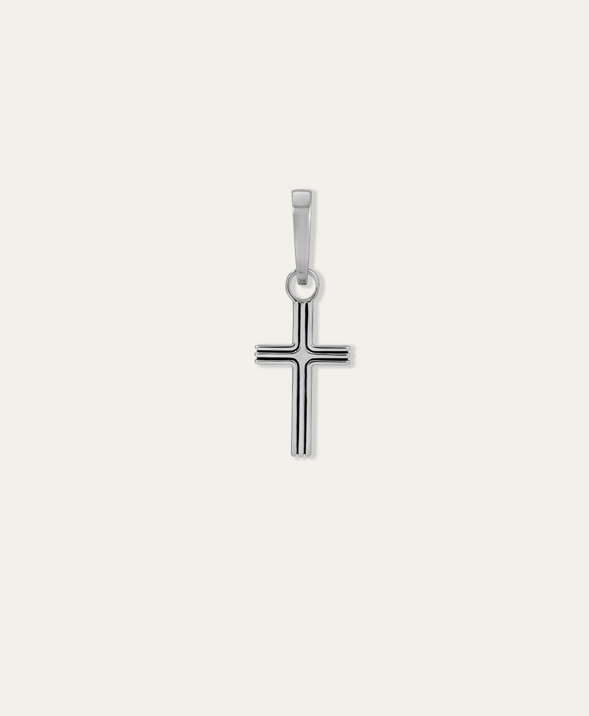 One of a Kind Mens Groovy Center Detail Cross Hinged Charm