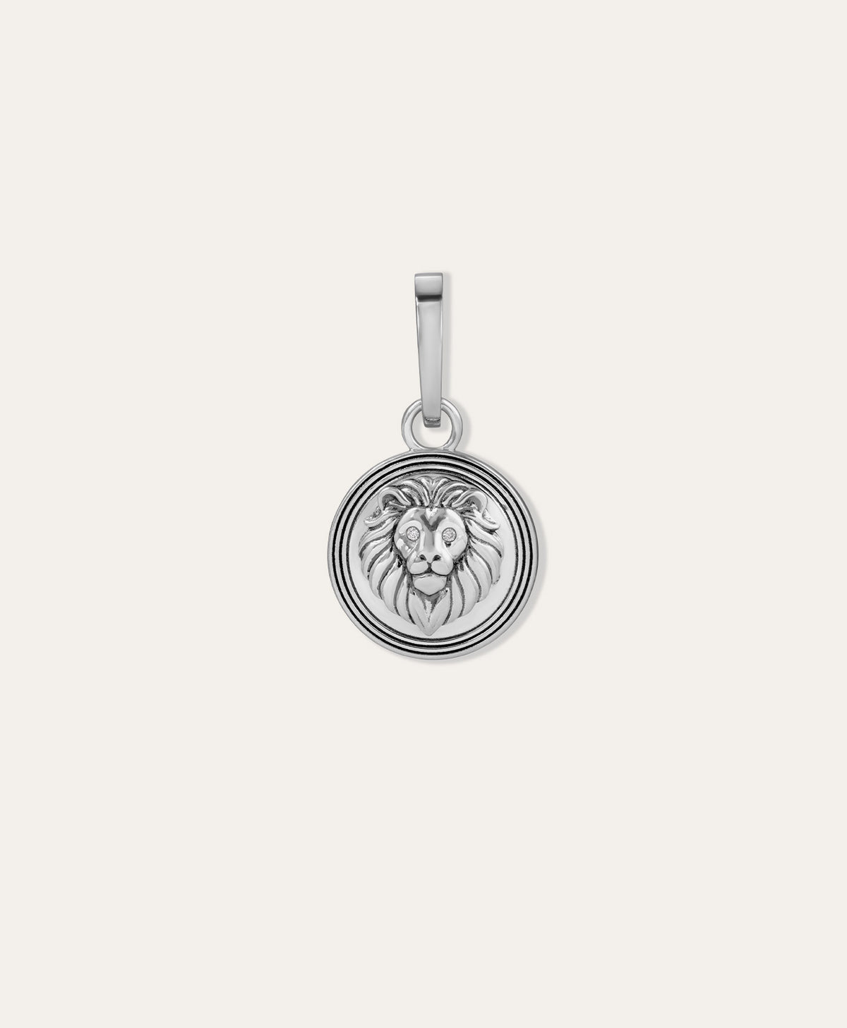 One of a Kind Mens Groovy Border Lion Head Hinged Charm