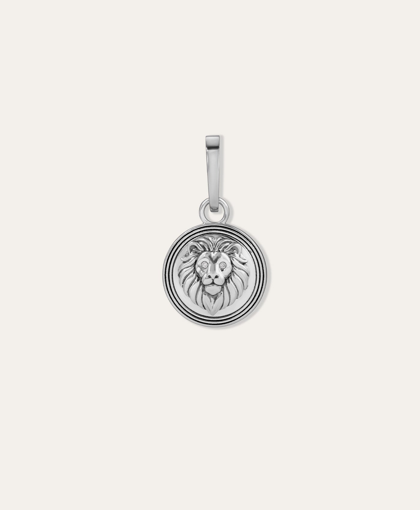 One of a Kind Mens Groovy Border Lion Head Hinged Charm