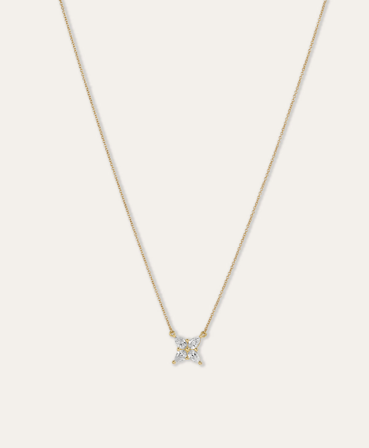 One of a Kind Diamond Marquis Petal Flower Necklace