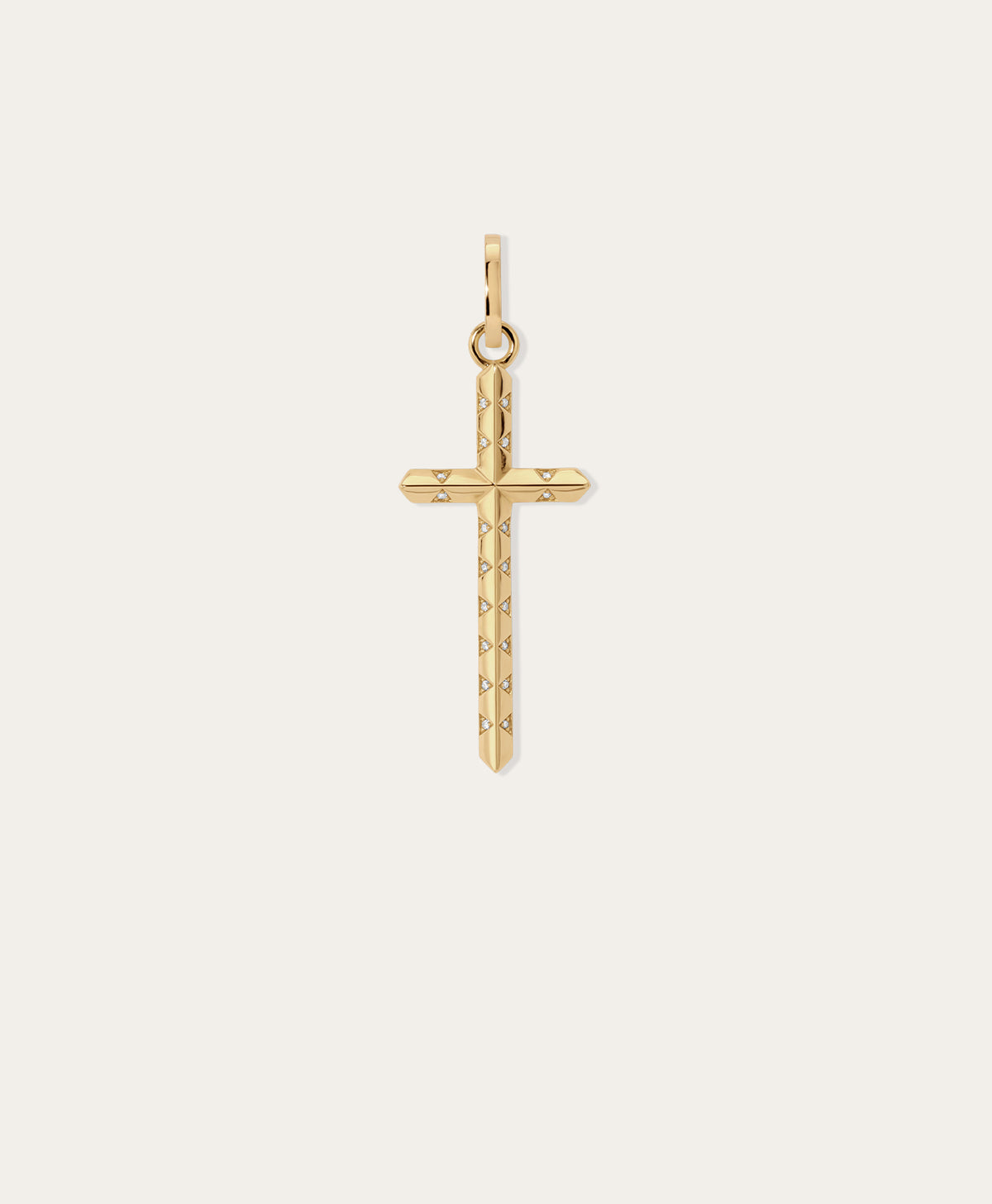 Pavé Diamond Cross Hinged Charm