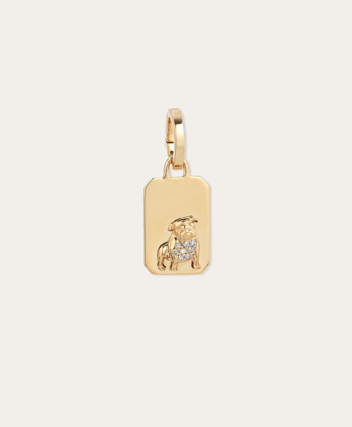Pavé Diamond English Bulldog Hinged Charm