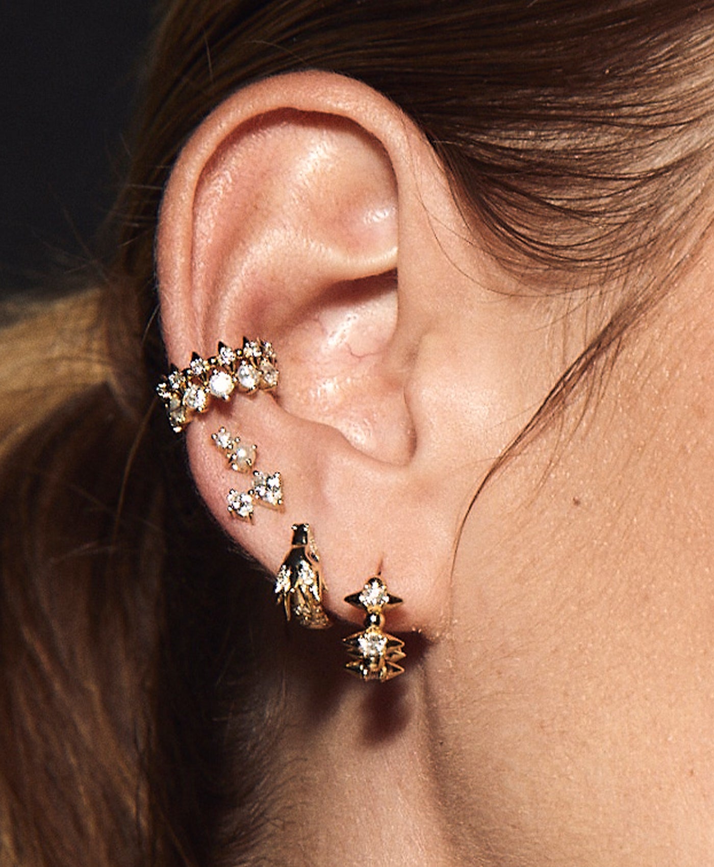 Pavé Dragon Huggie Hoops