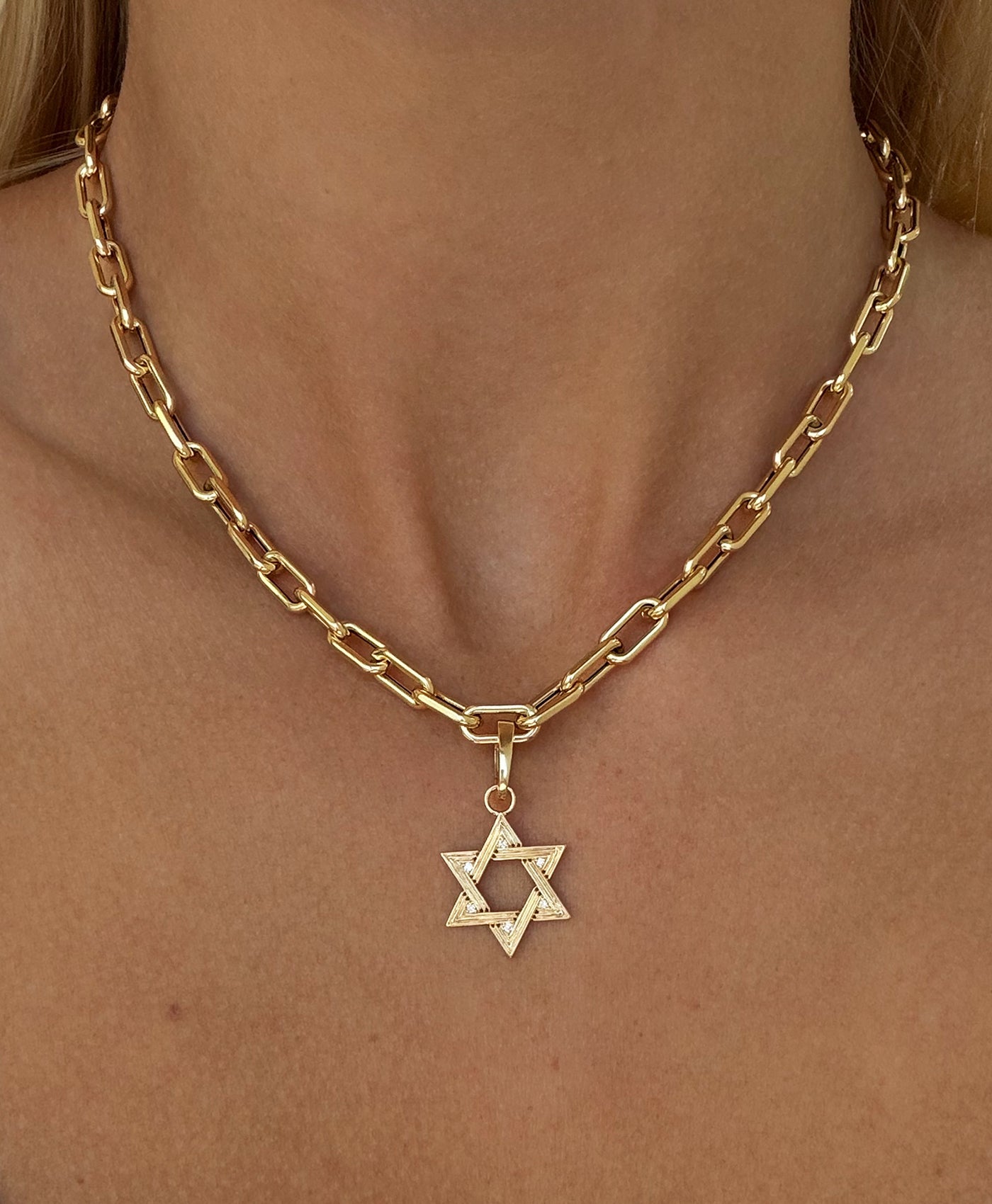 One of a Kind Groovy Diamond Star of David Hinged Charm