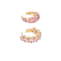 One of a Kind Pink Sapphire Ear Cuff Set
