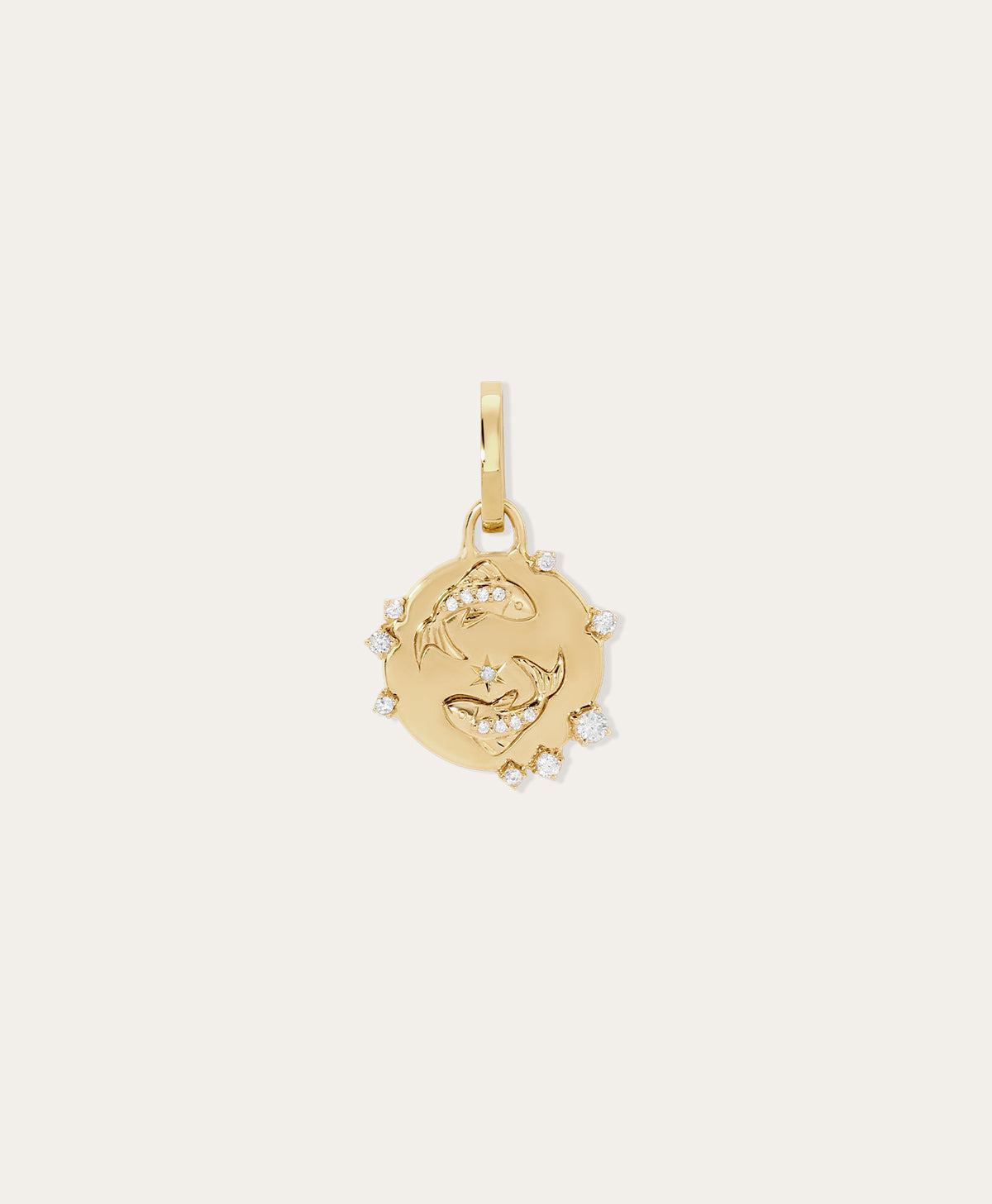 Zodiac Diamond Pisces Hinged Charm