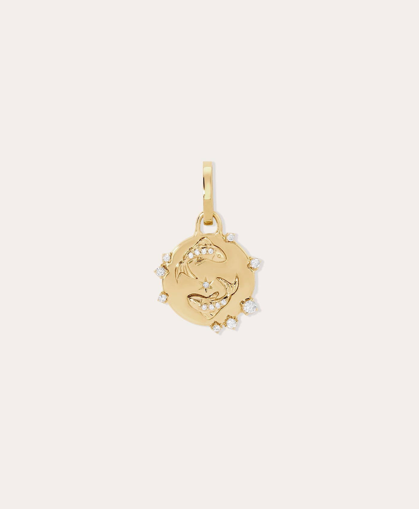 Zodiac Diamond Pisces Hinged Charm