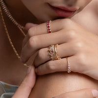 Gemstone Crown Eternity Ring