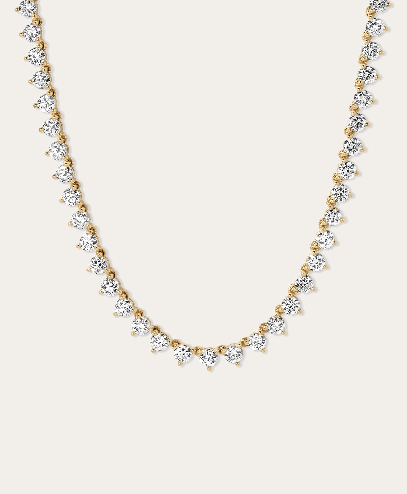 Round Diamond Full Tennis Necklace - Lab Grown