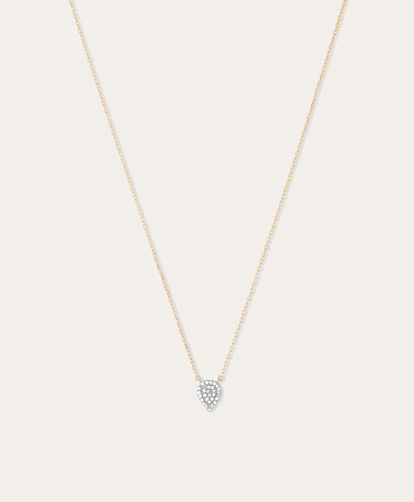 Solid Pavé Teardrop Necklace