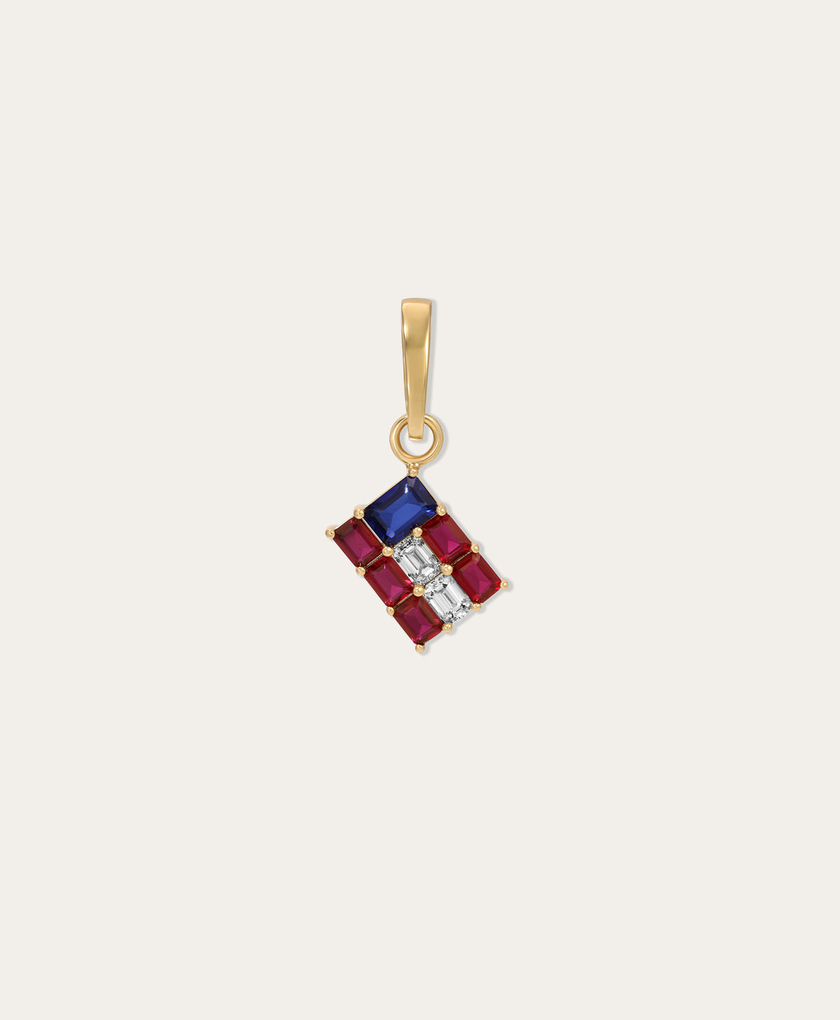 Stars and Stripes Diamond, Sapphire and Ruby Hinged Charm