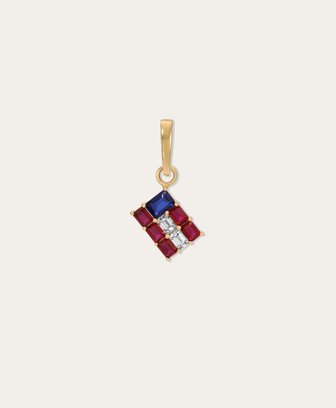 Stars and Stripes Diamond, Sapphire and Ruby Hinged Charm