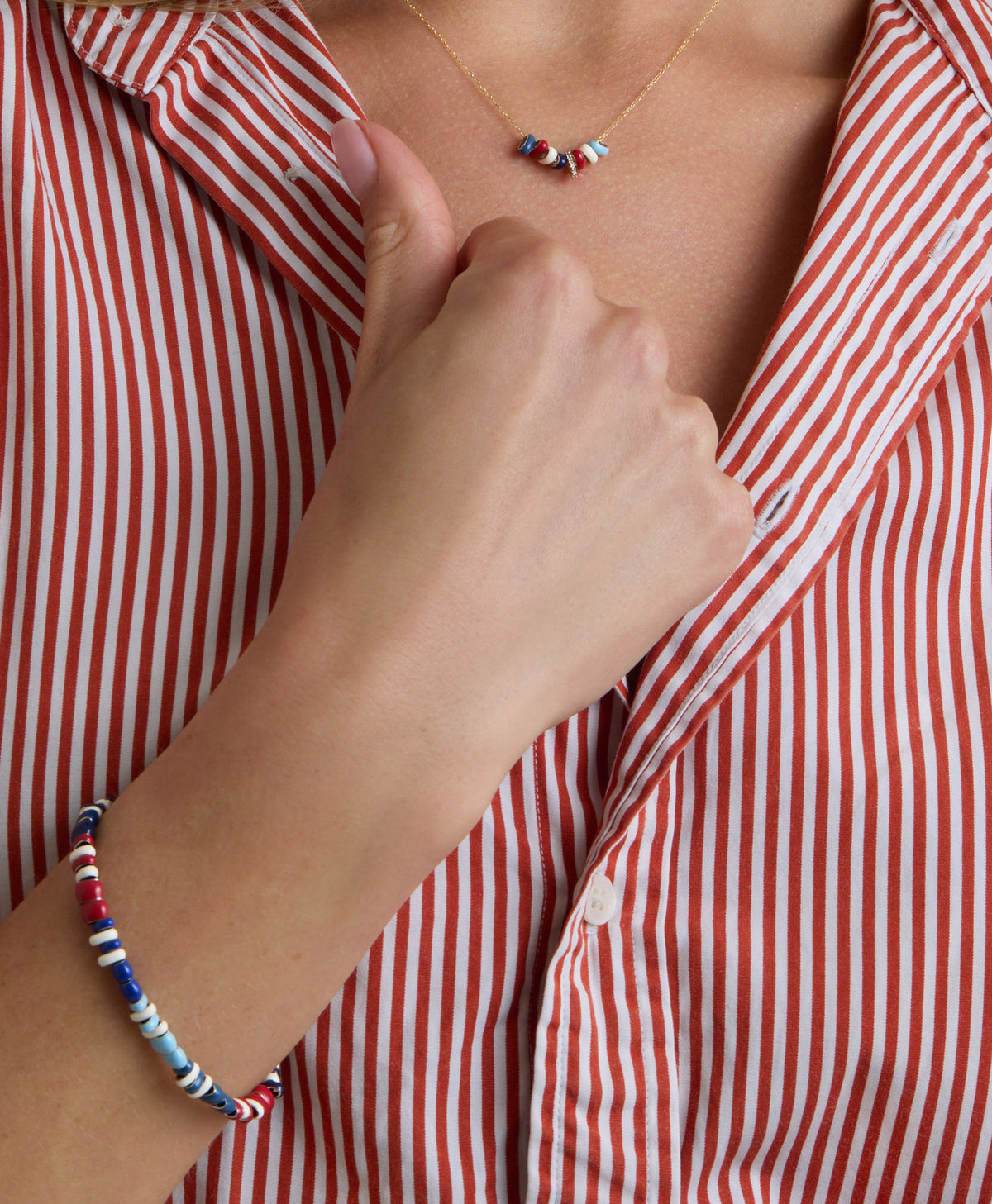 Stars and Stripes Mini Bead Bracelet