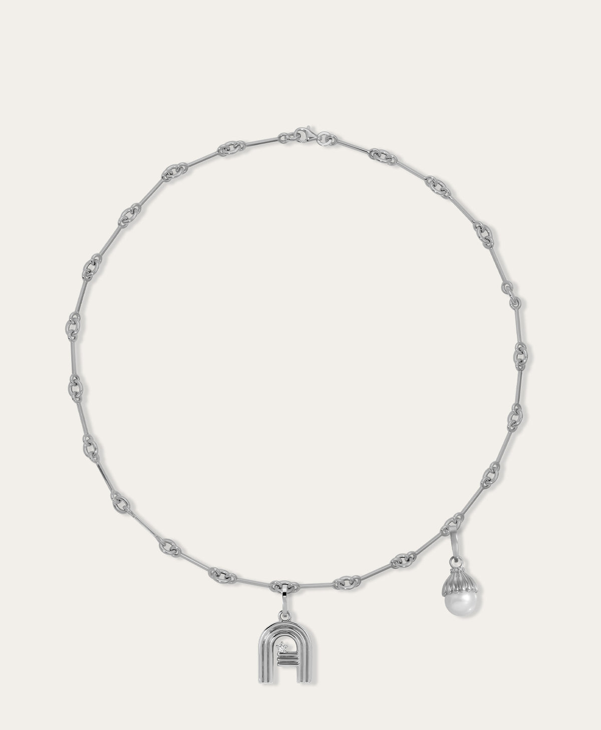 Name Drop Diamond and Gemstone Charm Necklace