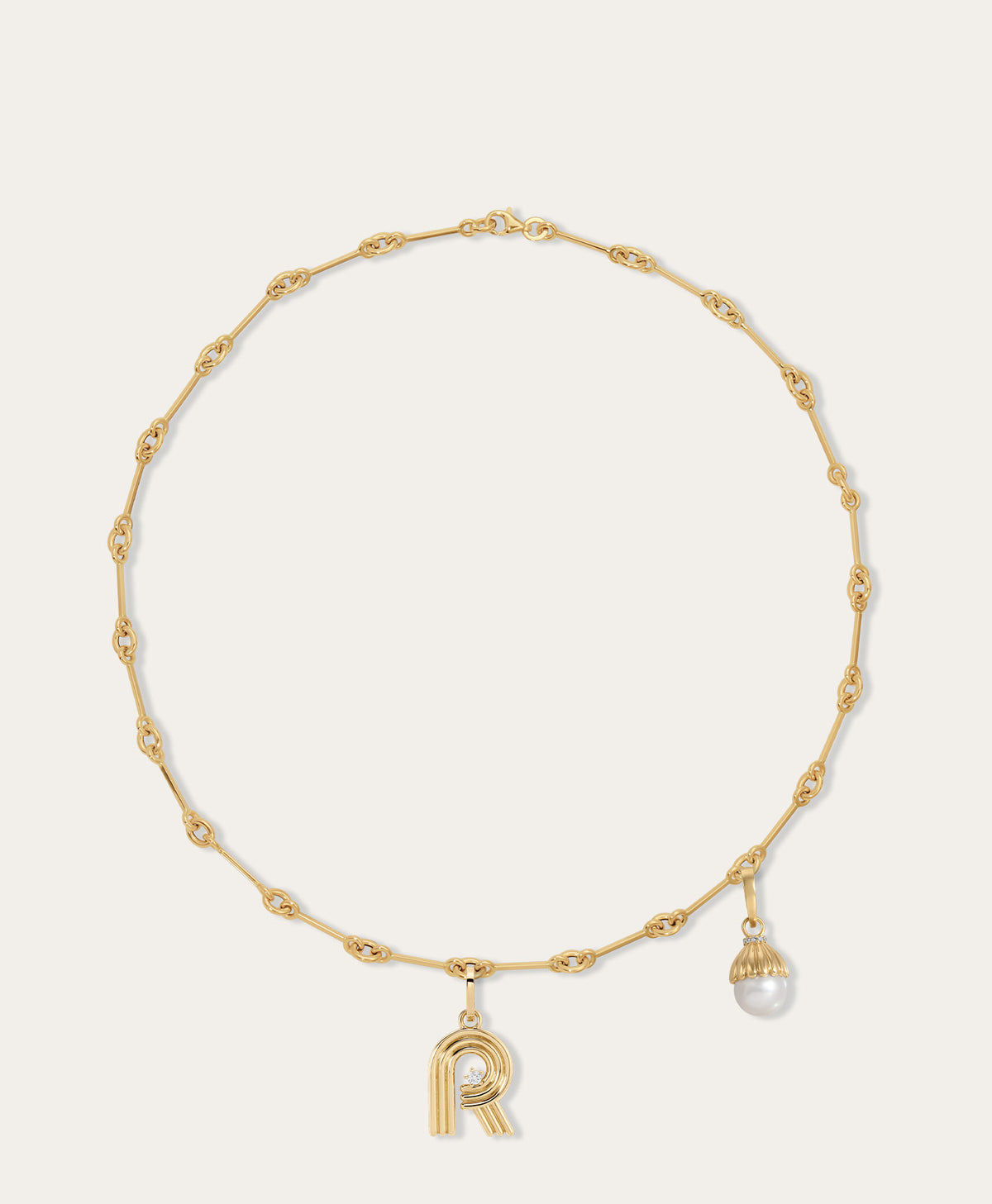 Name Drop Diamond and Gemstone Charm Necklace