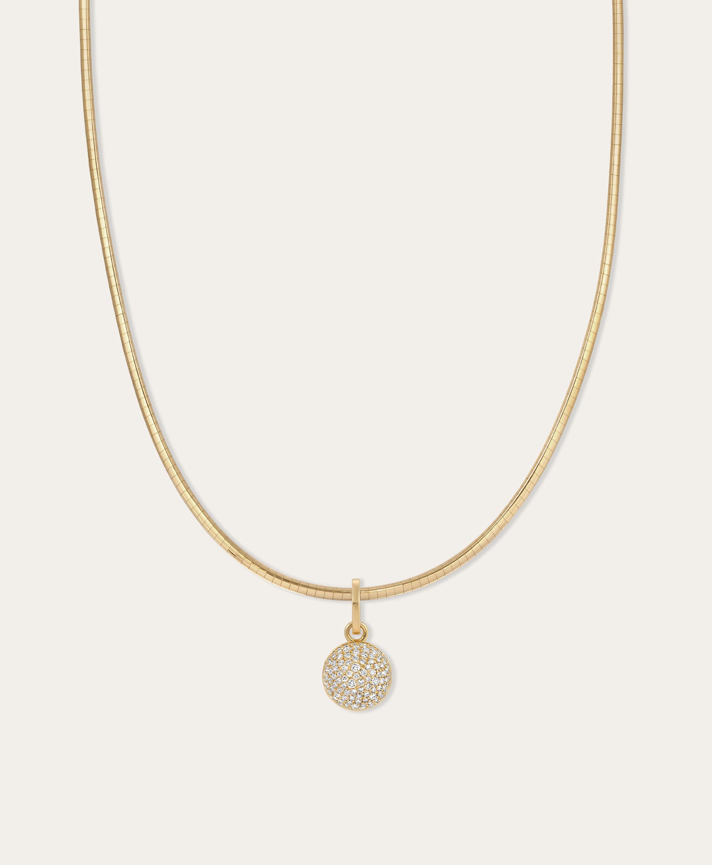 Stellar Pavé Diamond Hinged Charm on Omega Necklace