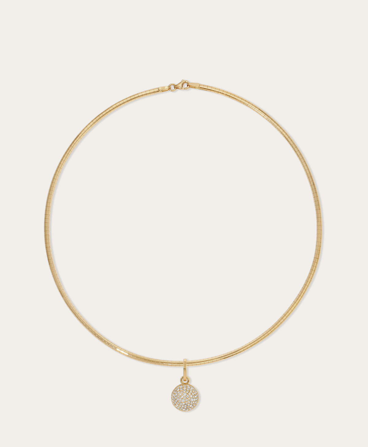 Stellar Pavé Diamond Hinged Charm on Omega Necklace