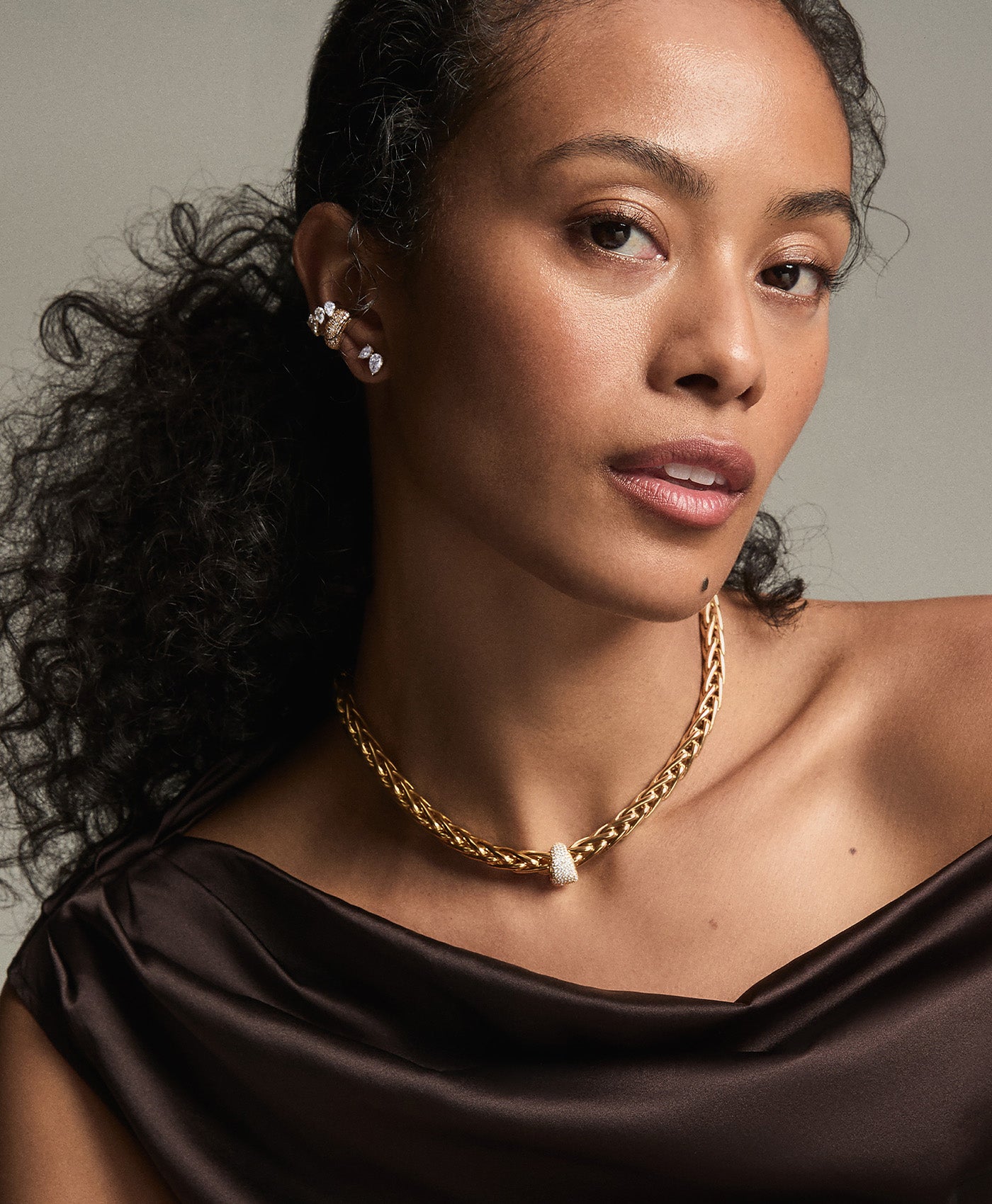 Stellar Pavé Diamond XL Big Bead  Necklace