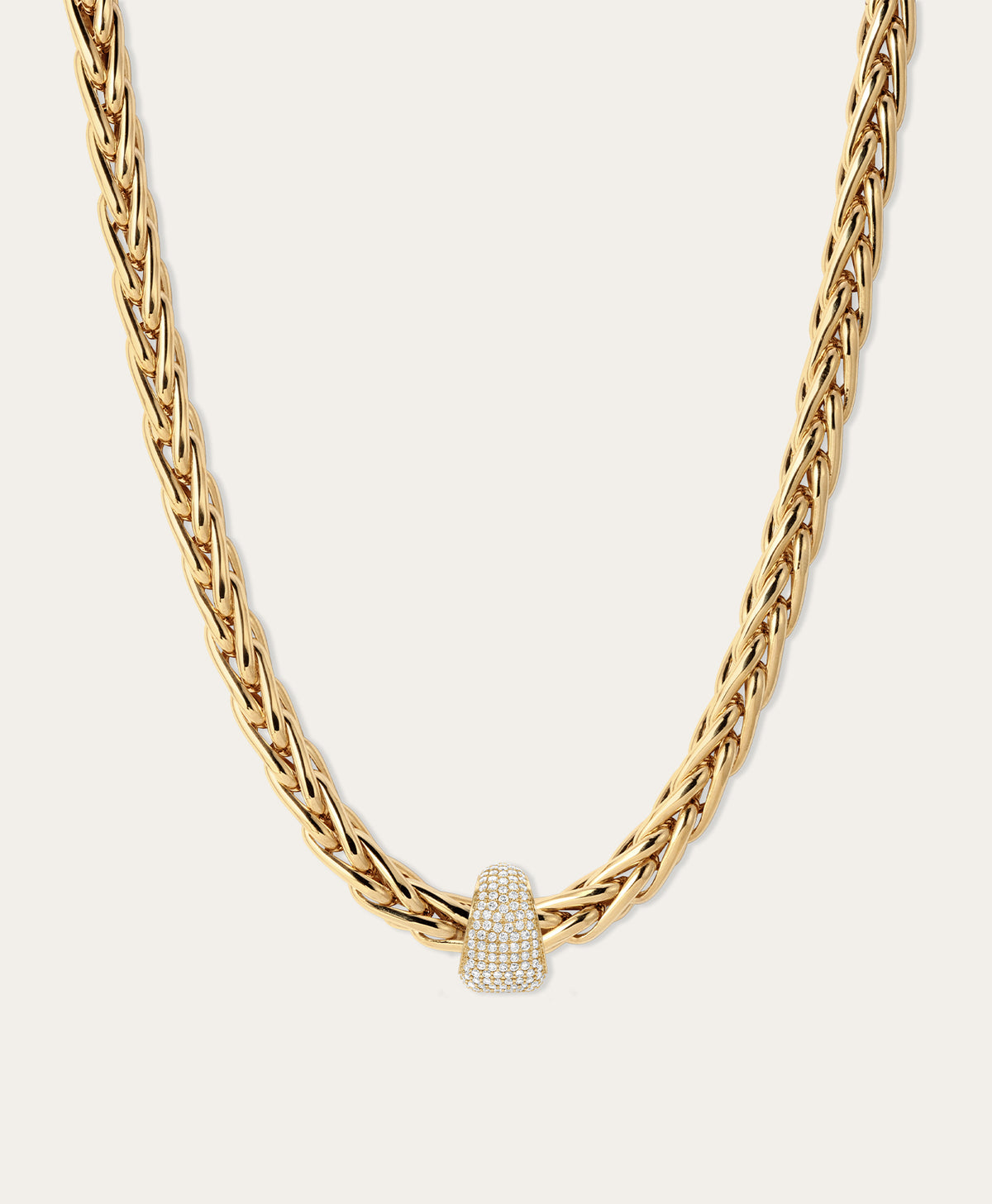 Stellar Pavé Diamond XL Big Bead  Necklace