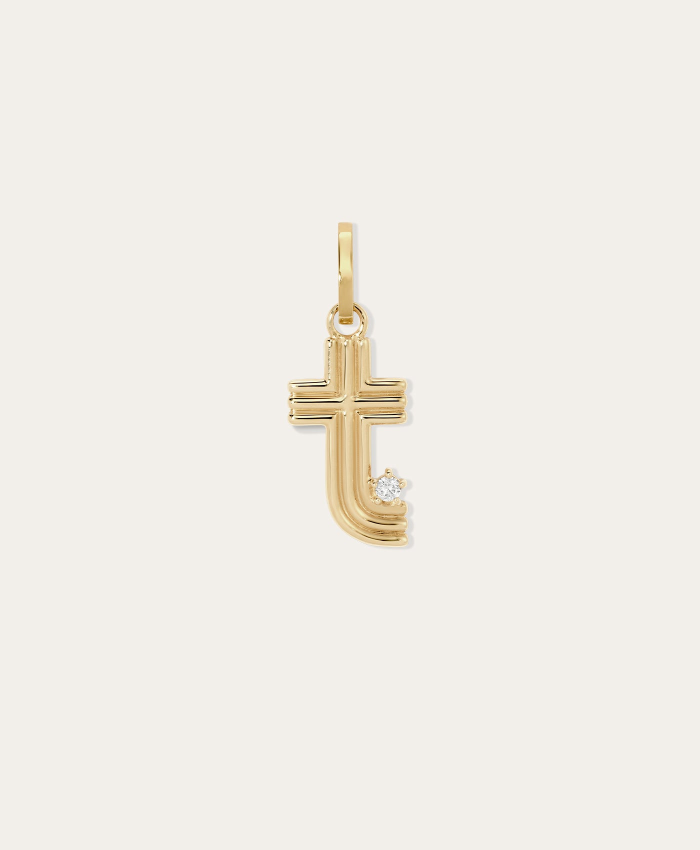 Groovy Diamond Initial Hinged Charm
