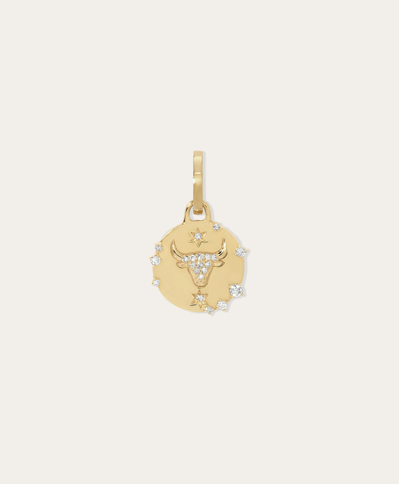 Zodiac Diamond  Taurus Hinged Charm