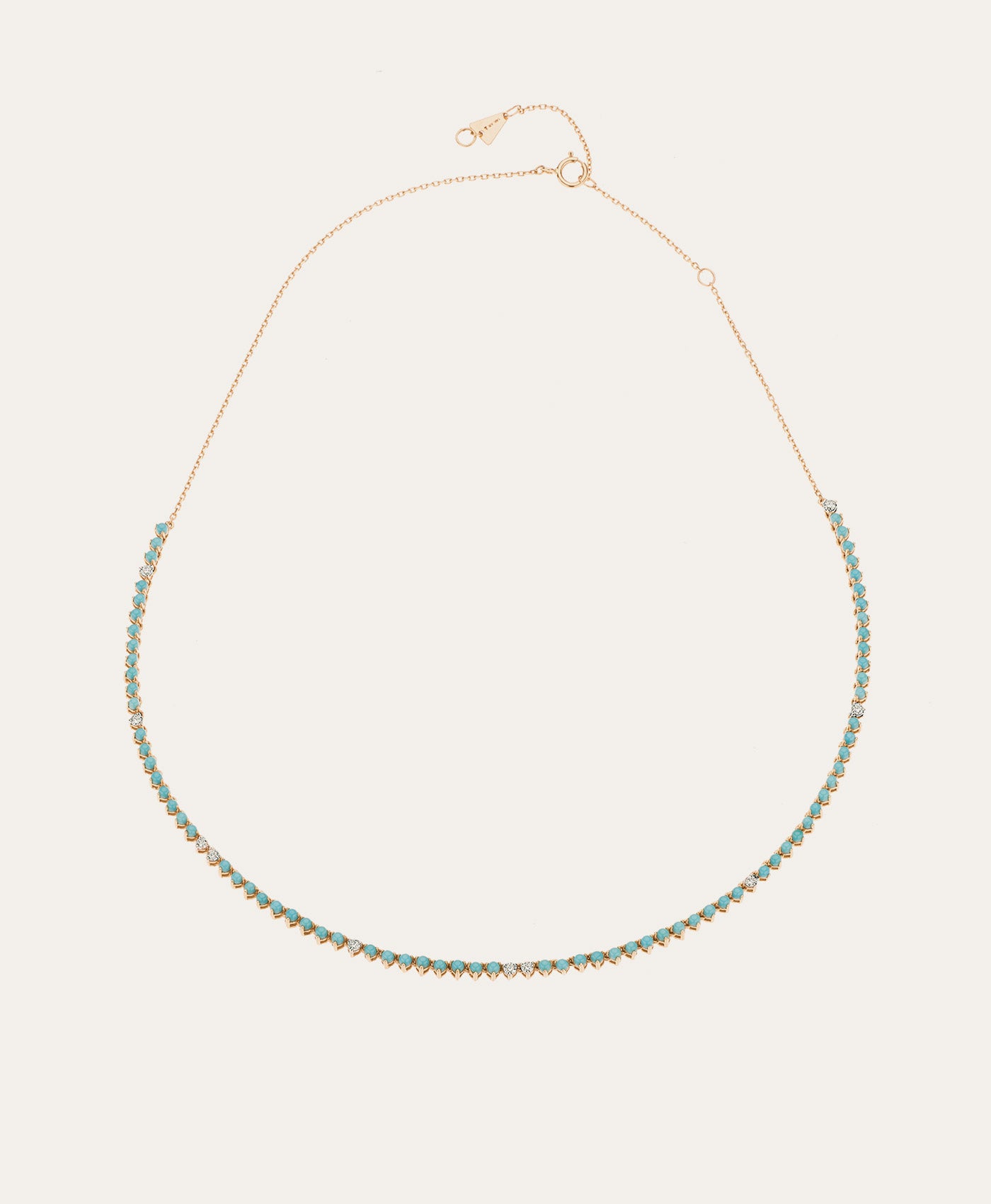 Turquoise + Diamond Half Riviera Necklace