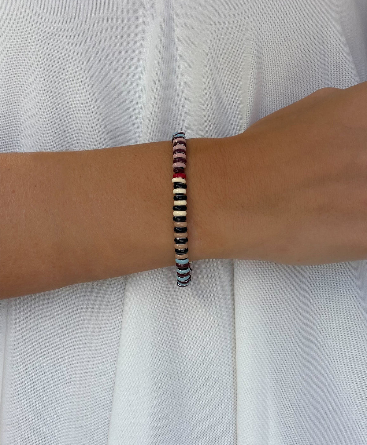 Tweed Stripes Mini Bead Bracelet