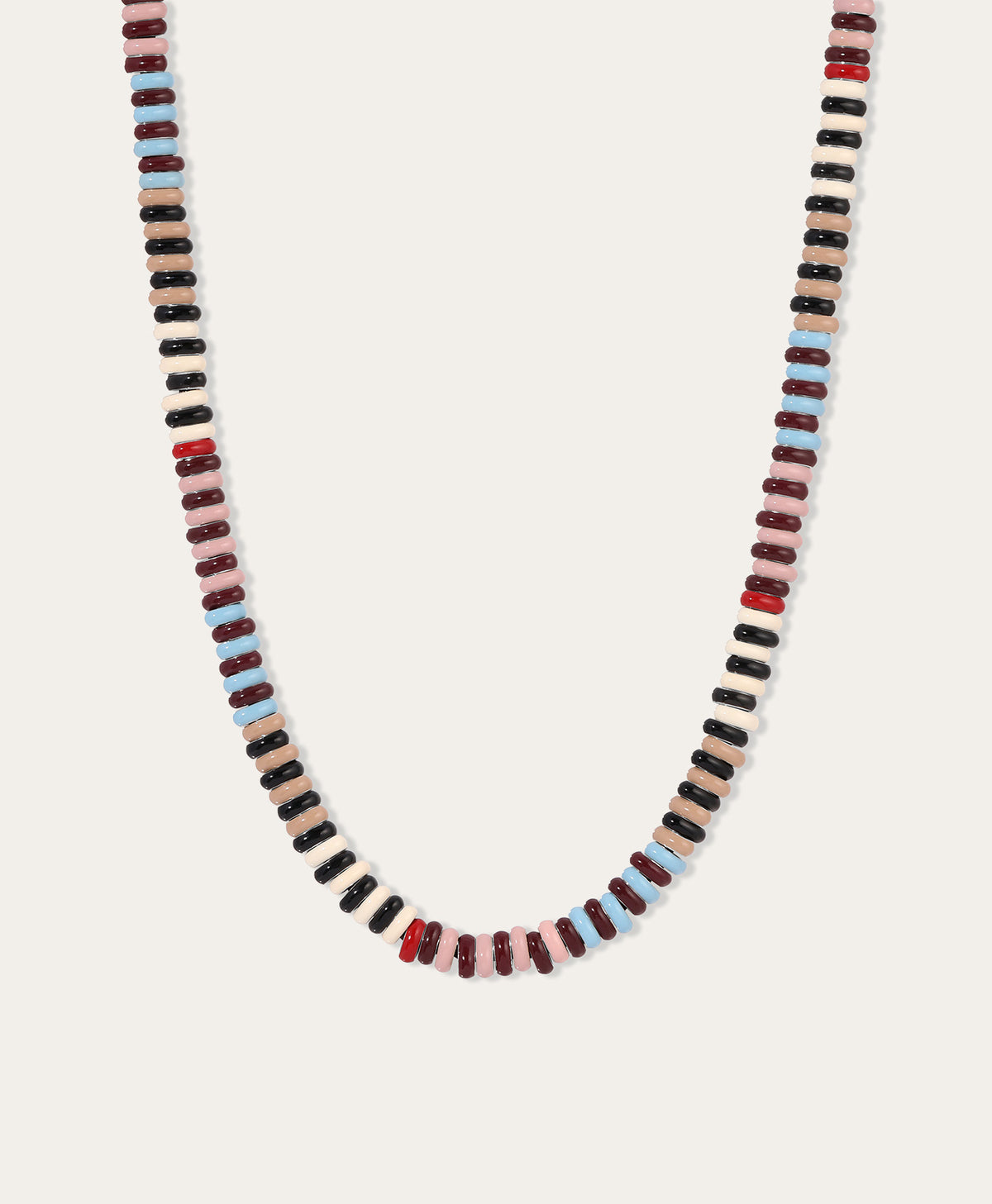 Tweed Stripes Mini Bead Necklace