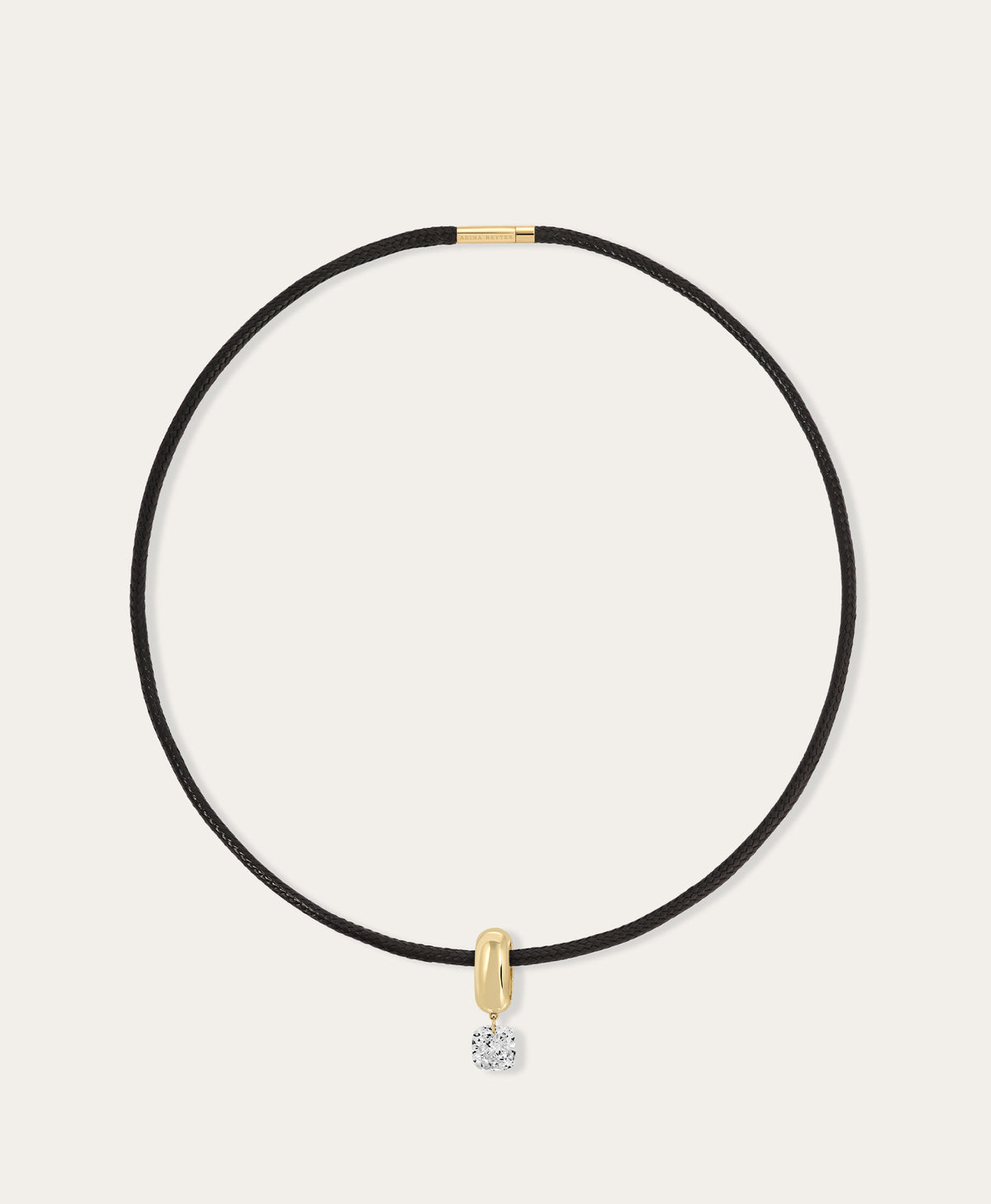 Twinkle Diamond Big Bead Cord Necklace