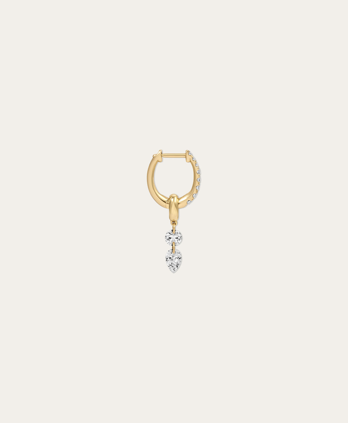 Twinkle Diamond Duo Mini Bead Hoop