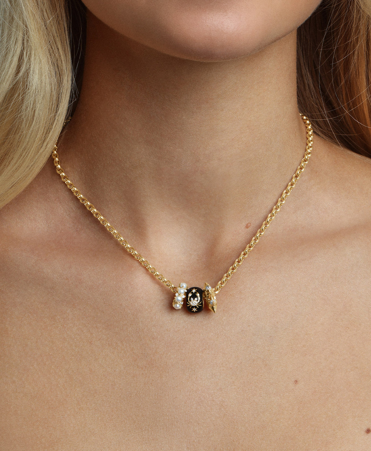 Eclipse Diamond Big Bead Necklace