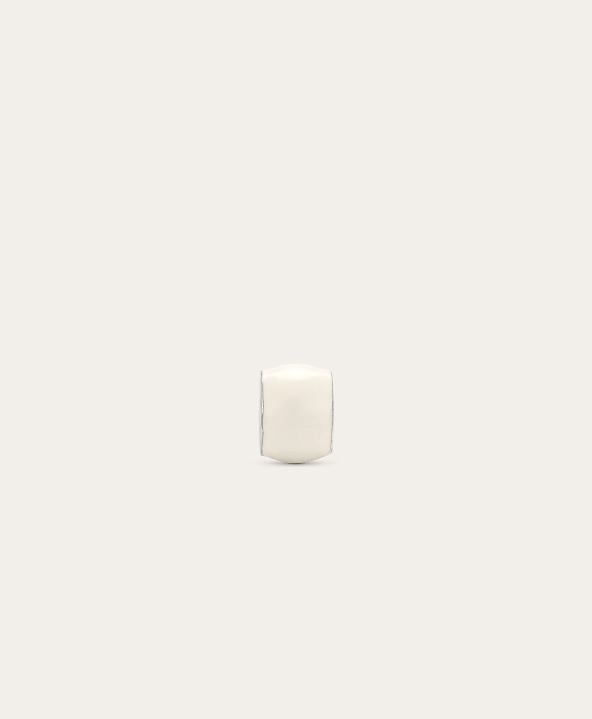 Wide White Enamel Mini Bead
