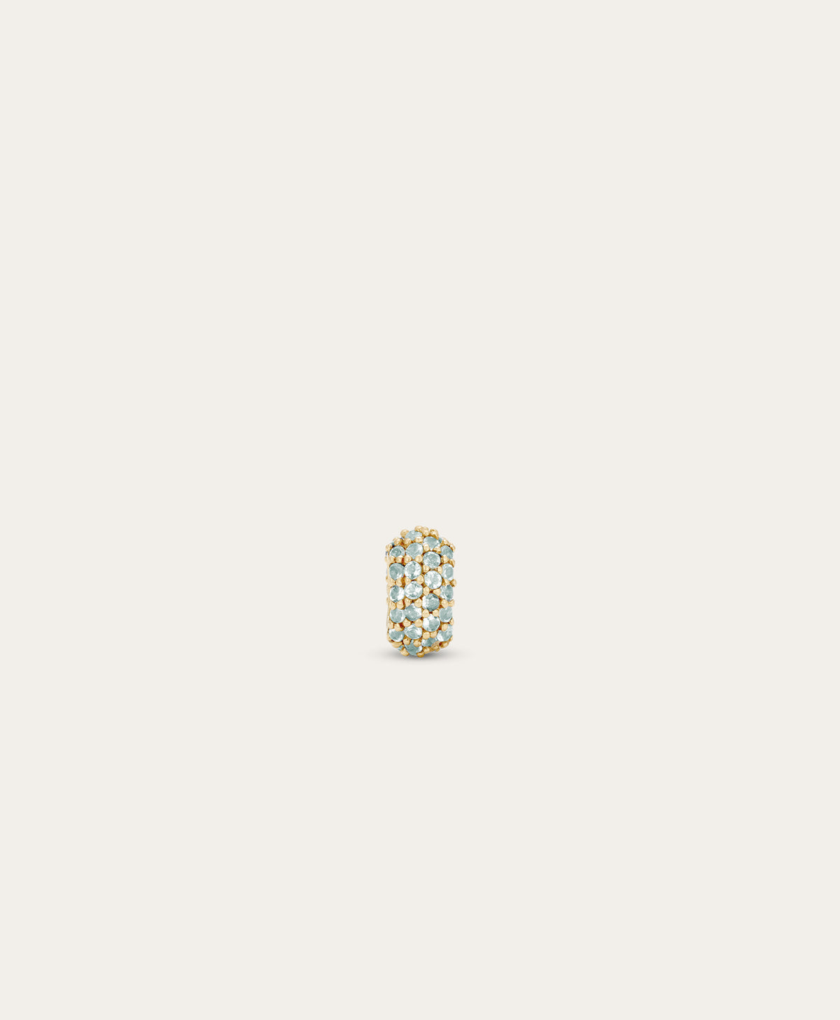 Wide Pavé Blue Topaz Mini Bead