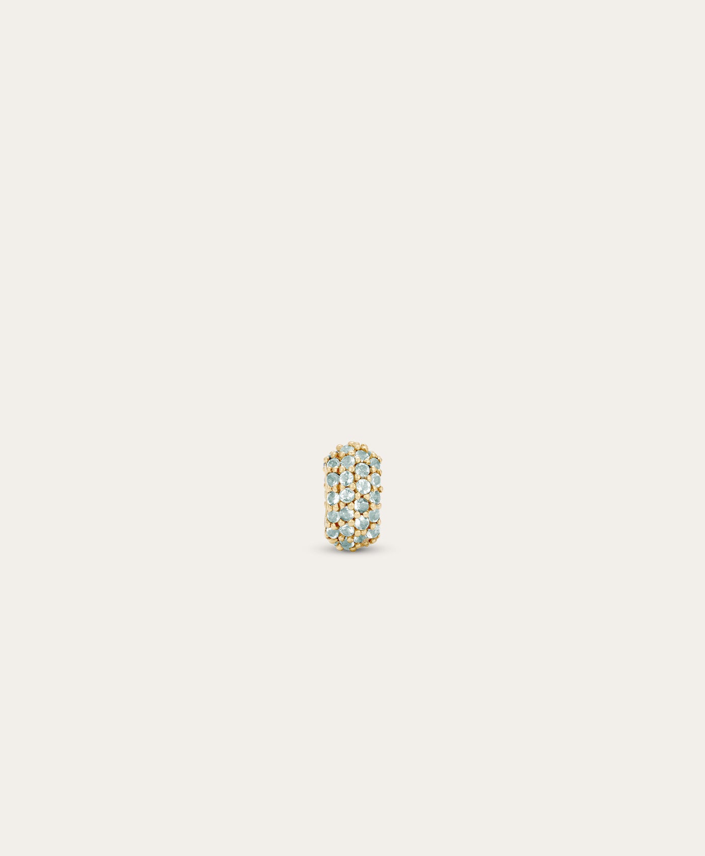 Wide Pavé Blue Topaz Mini Bead