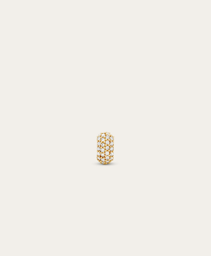 Wide Pavé Diamond Mini Bead