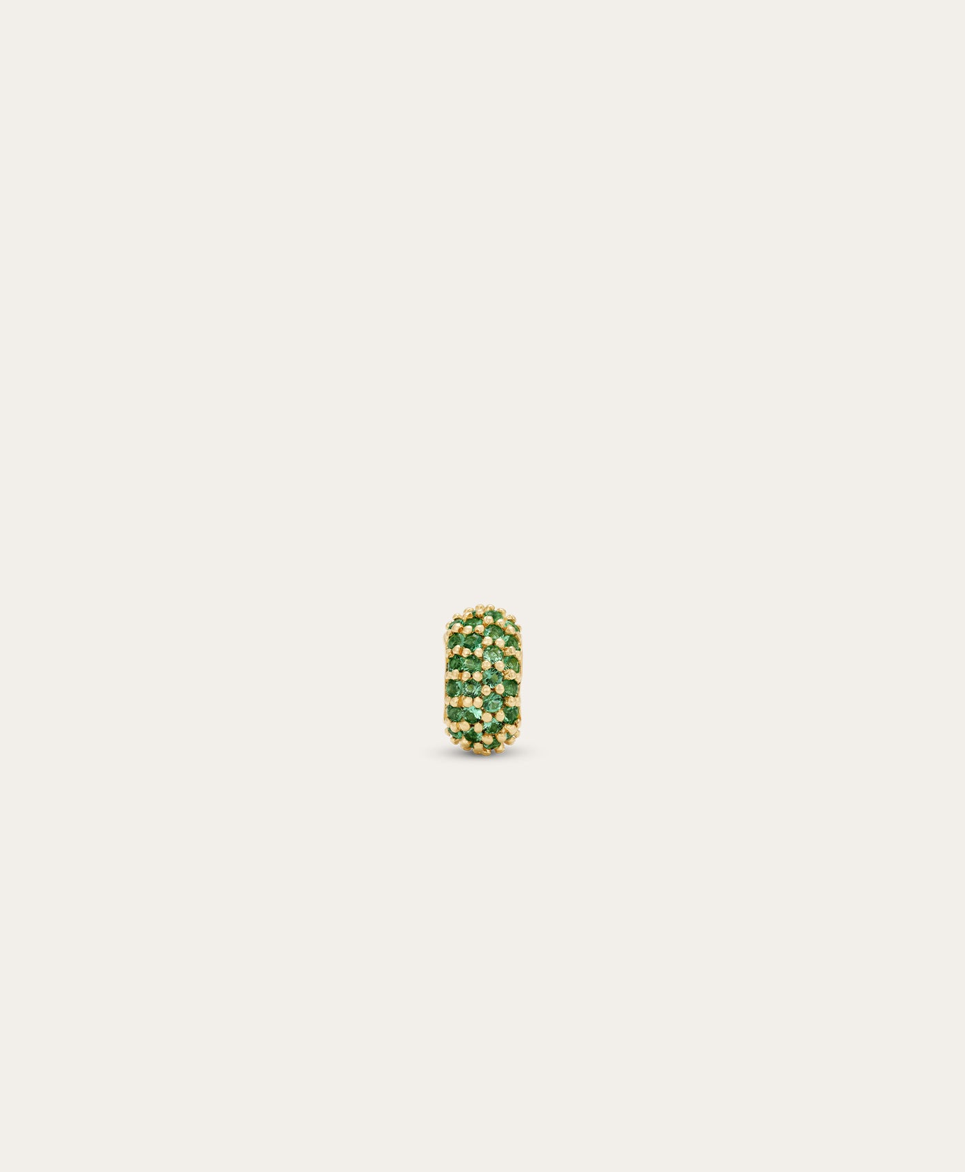 Wide Pavé Emerald Mini Bead