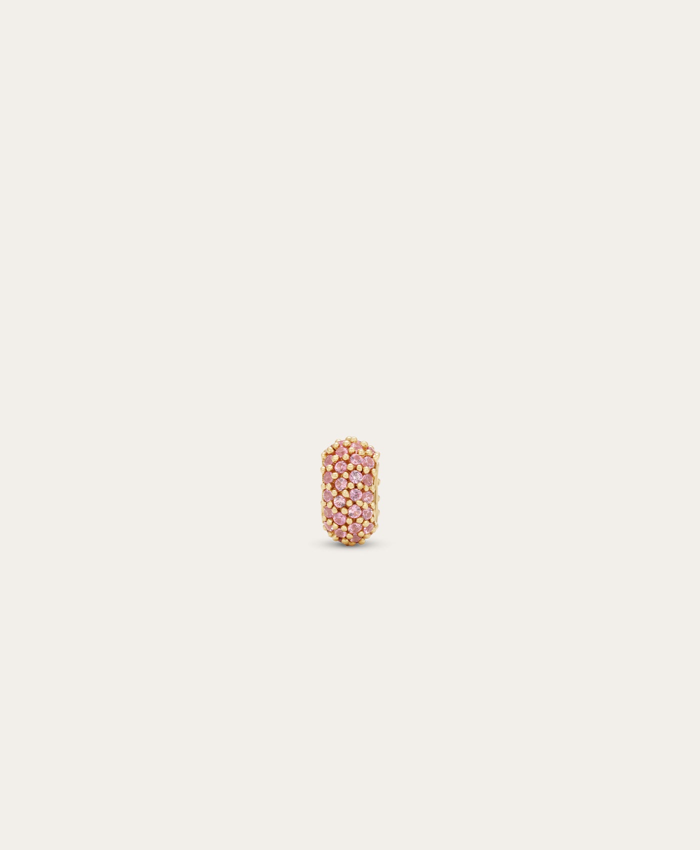 Wide Pavé Pink Sapphire Mini Bead
