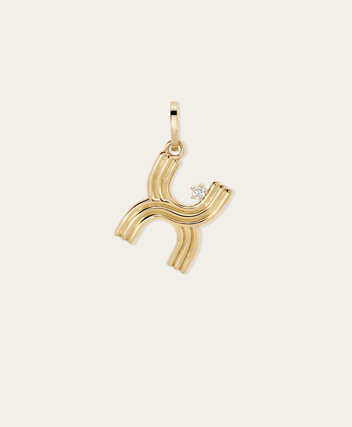Groovy Diamond Initial Hinged Charm