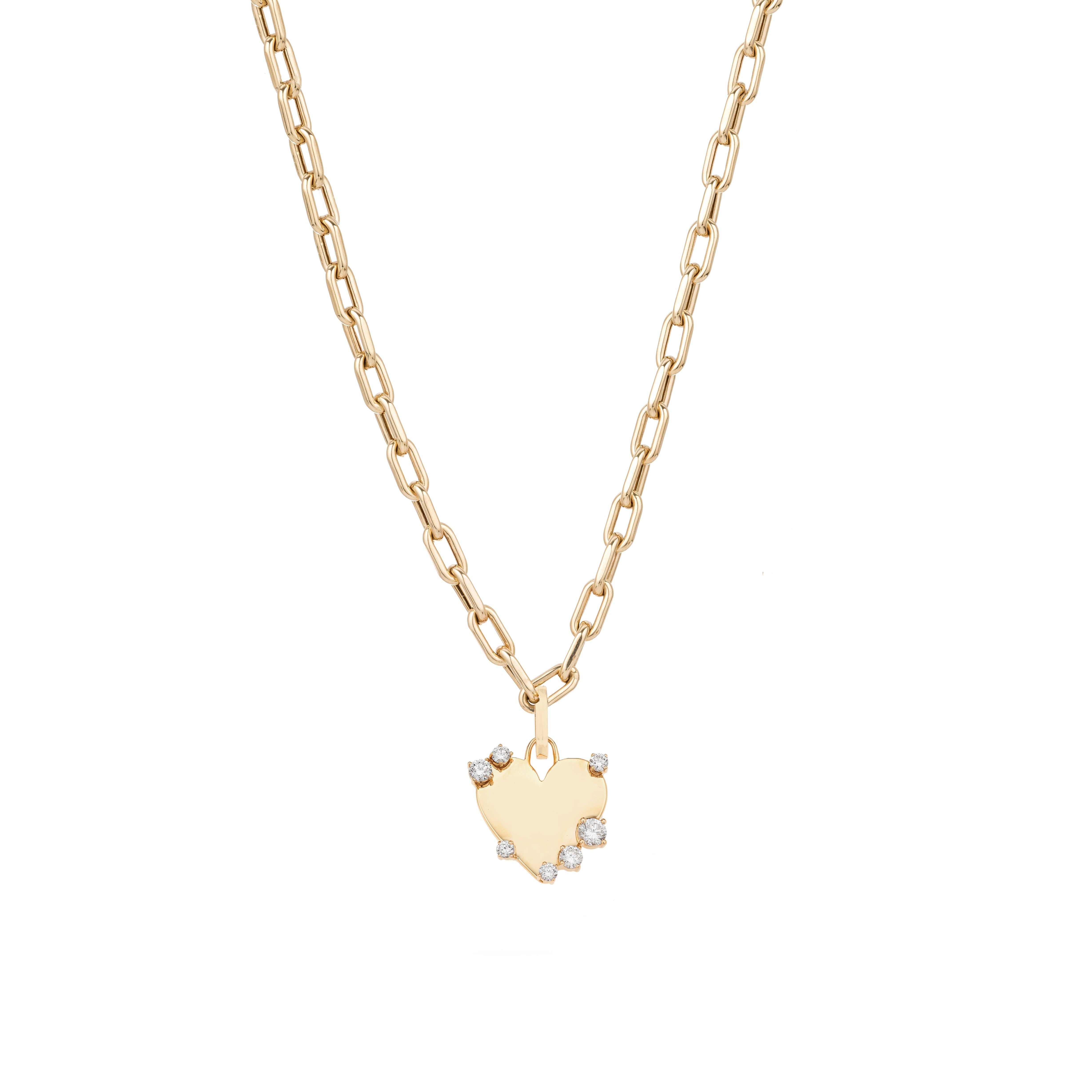 YSE Beauty Mother's Day Diamond Heart Dog Tag Necklace