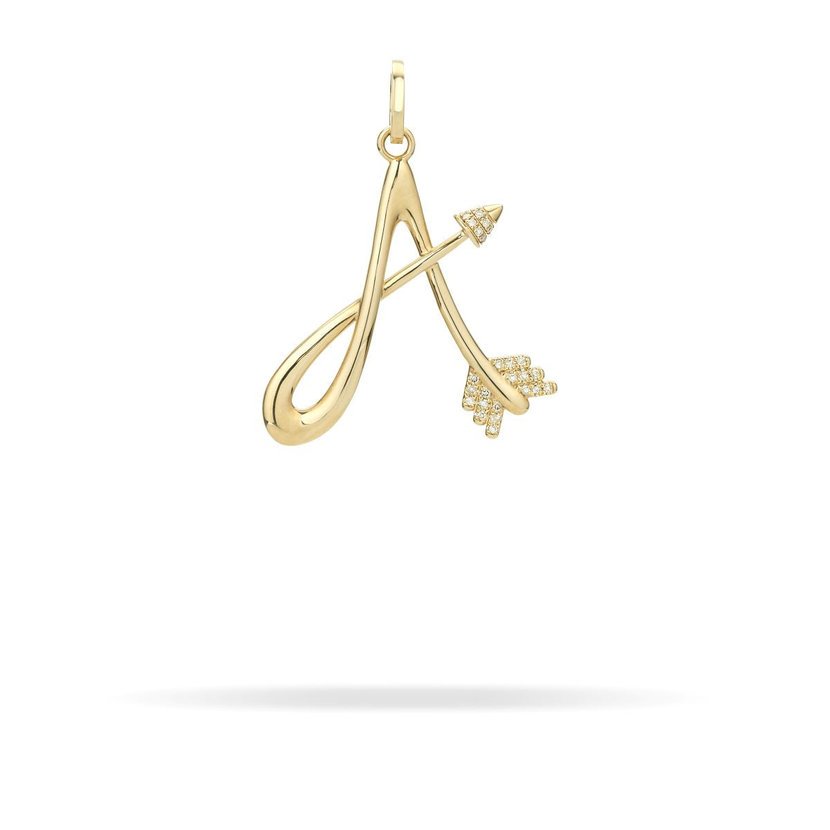 Diamond Arrow Initial Hinged Charm