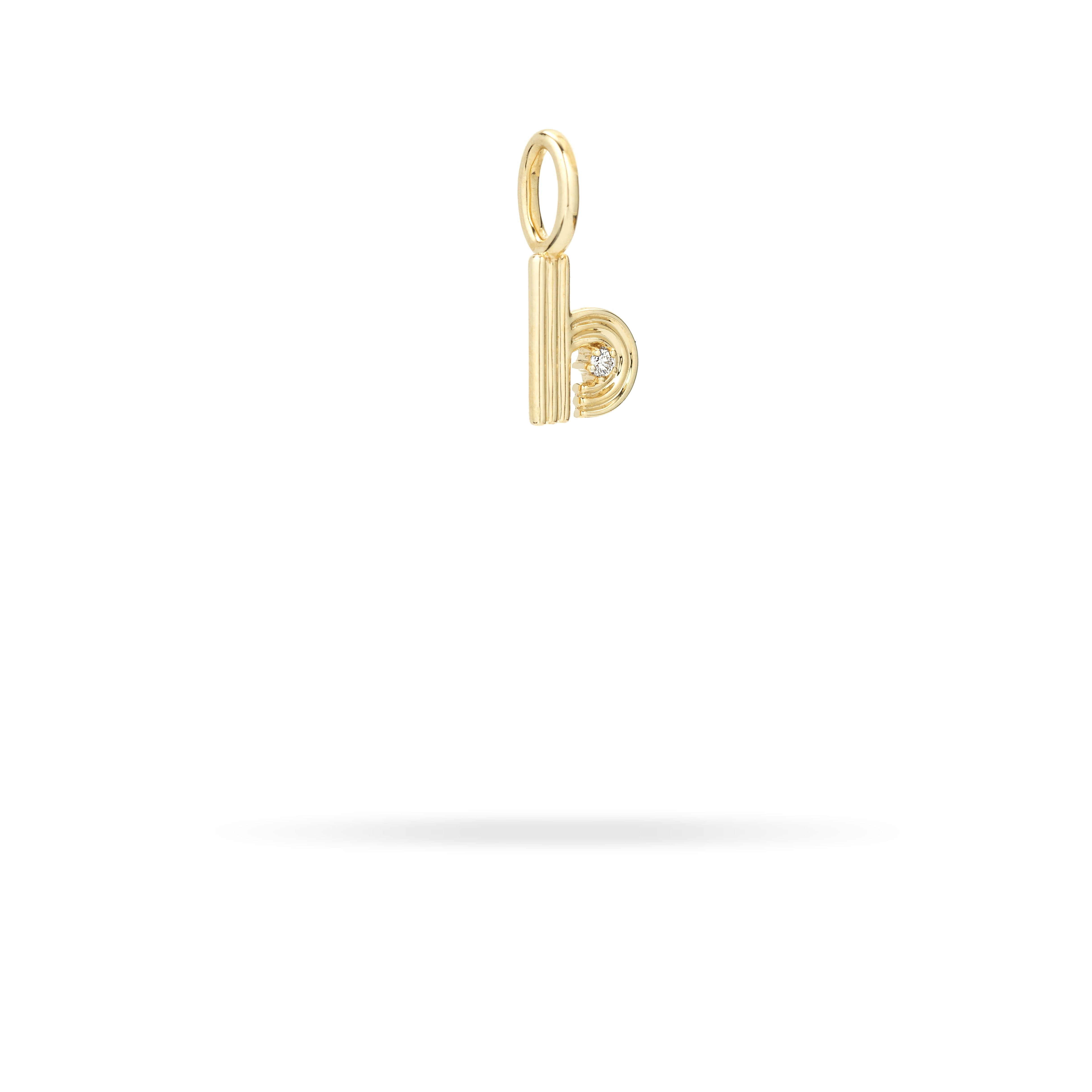 Groovy Diamond Initial Mini Charm B