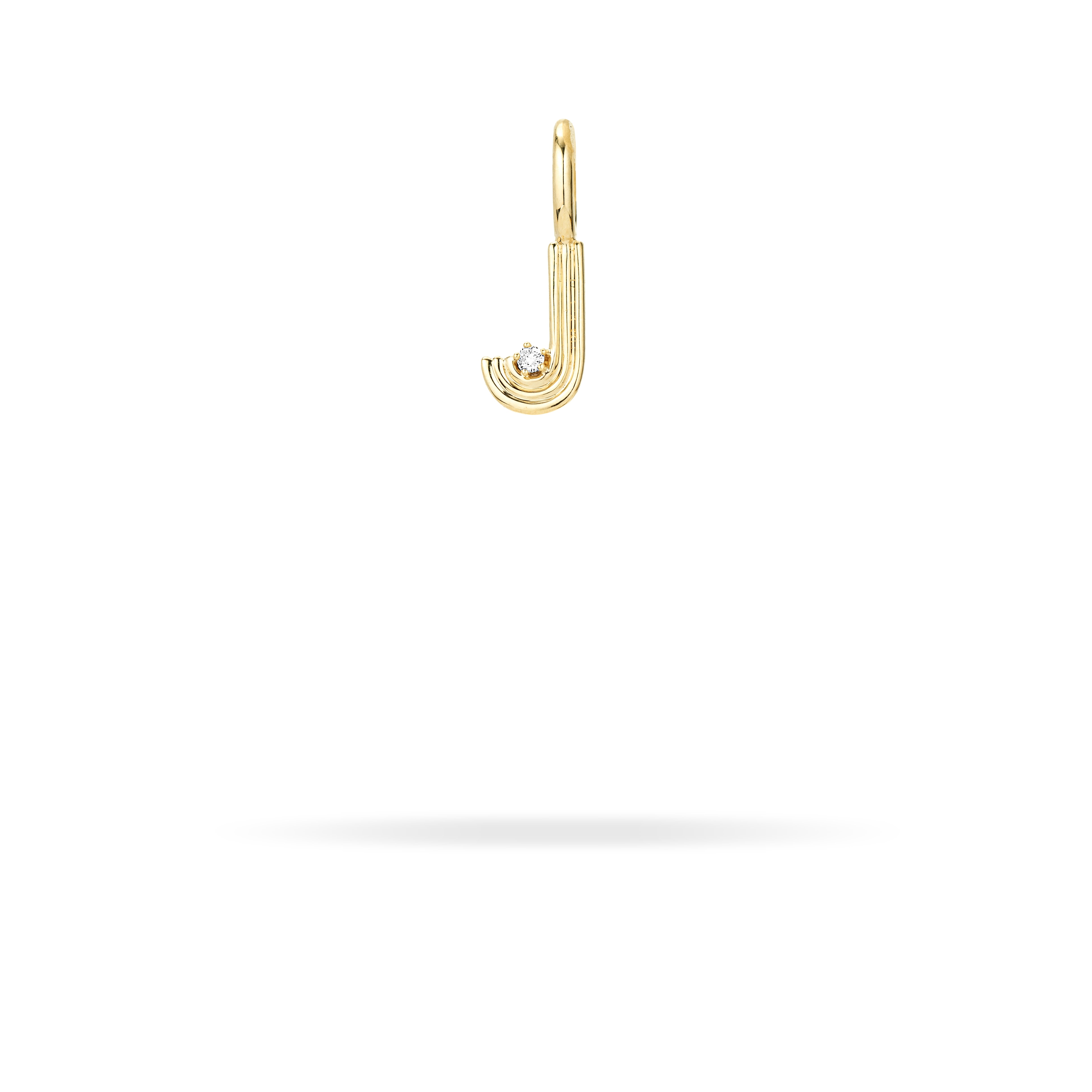 Groovy Diamond Initial Mini Charm J