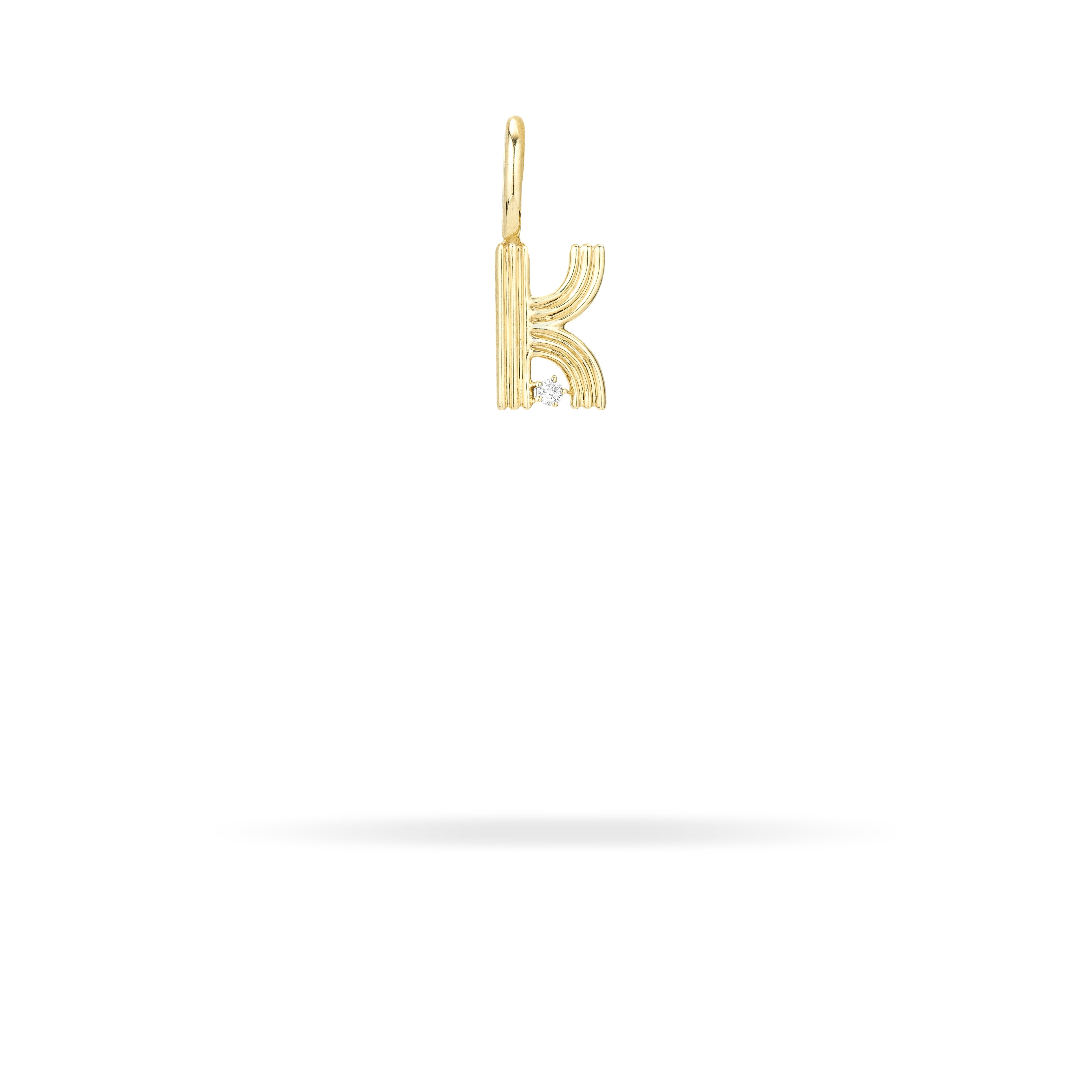 Groovy Diamond Initial Mini Charm K