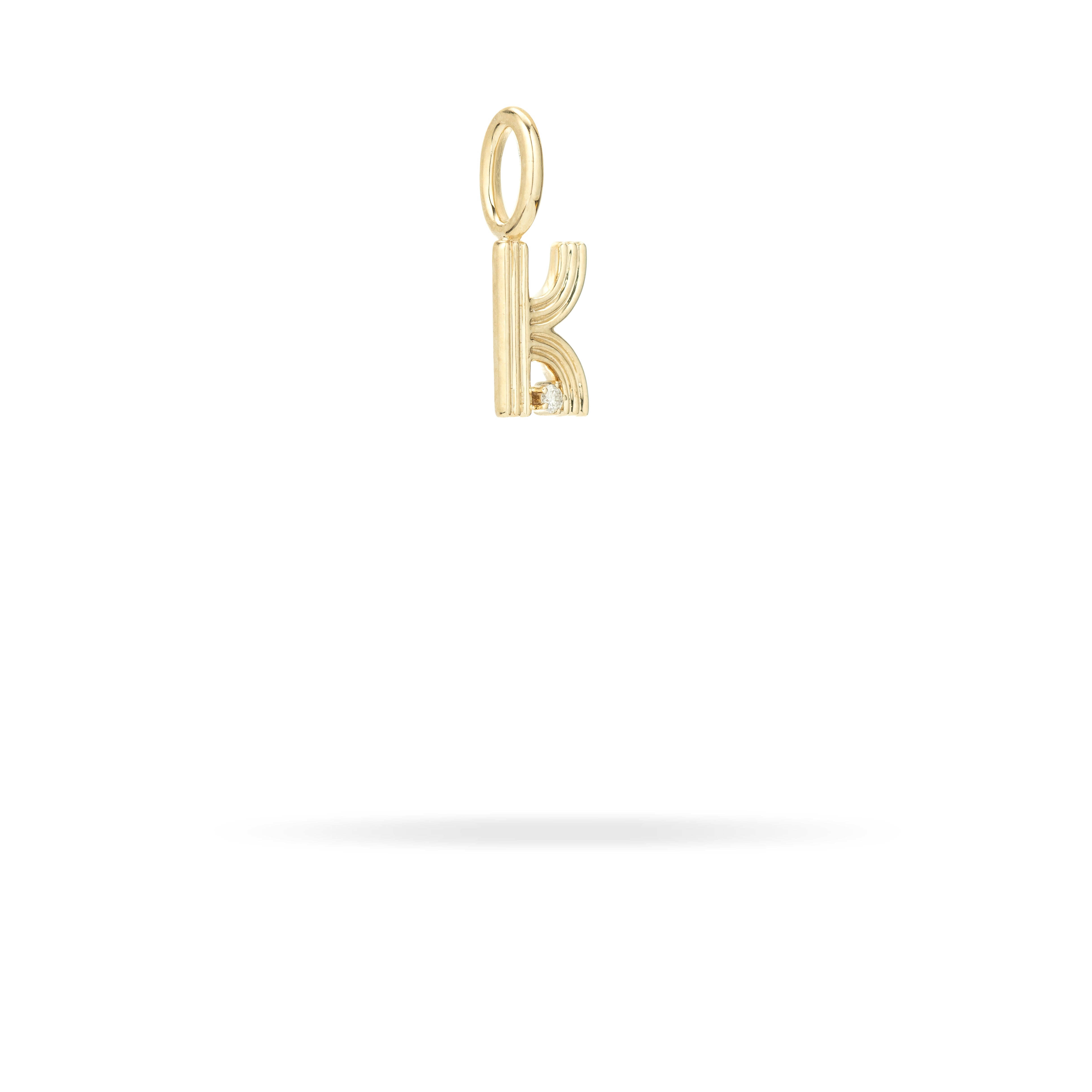 Groovy Diamond Initial Mini Charm K