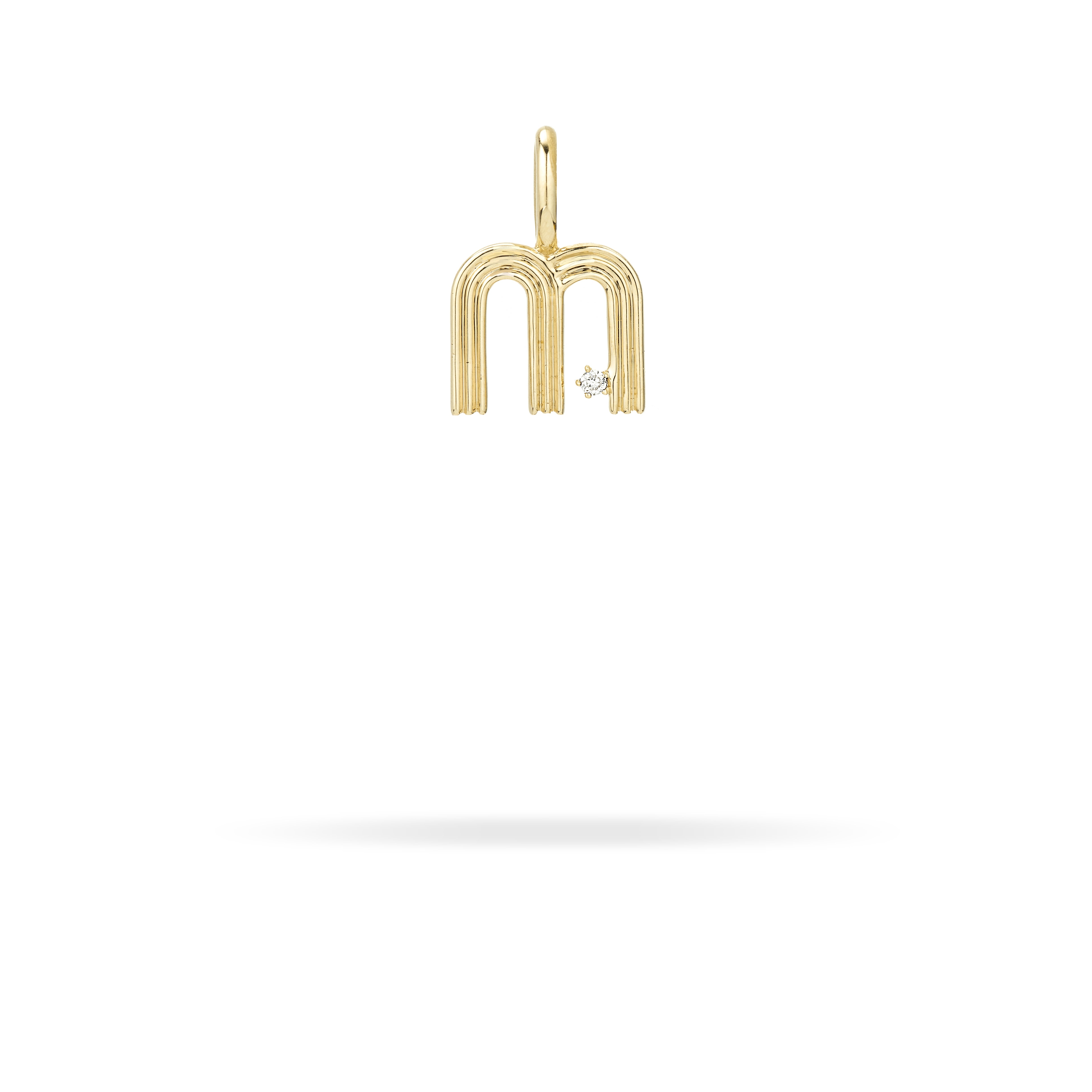Groovy Diamond Initial Mini Charm M