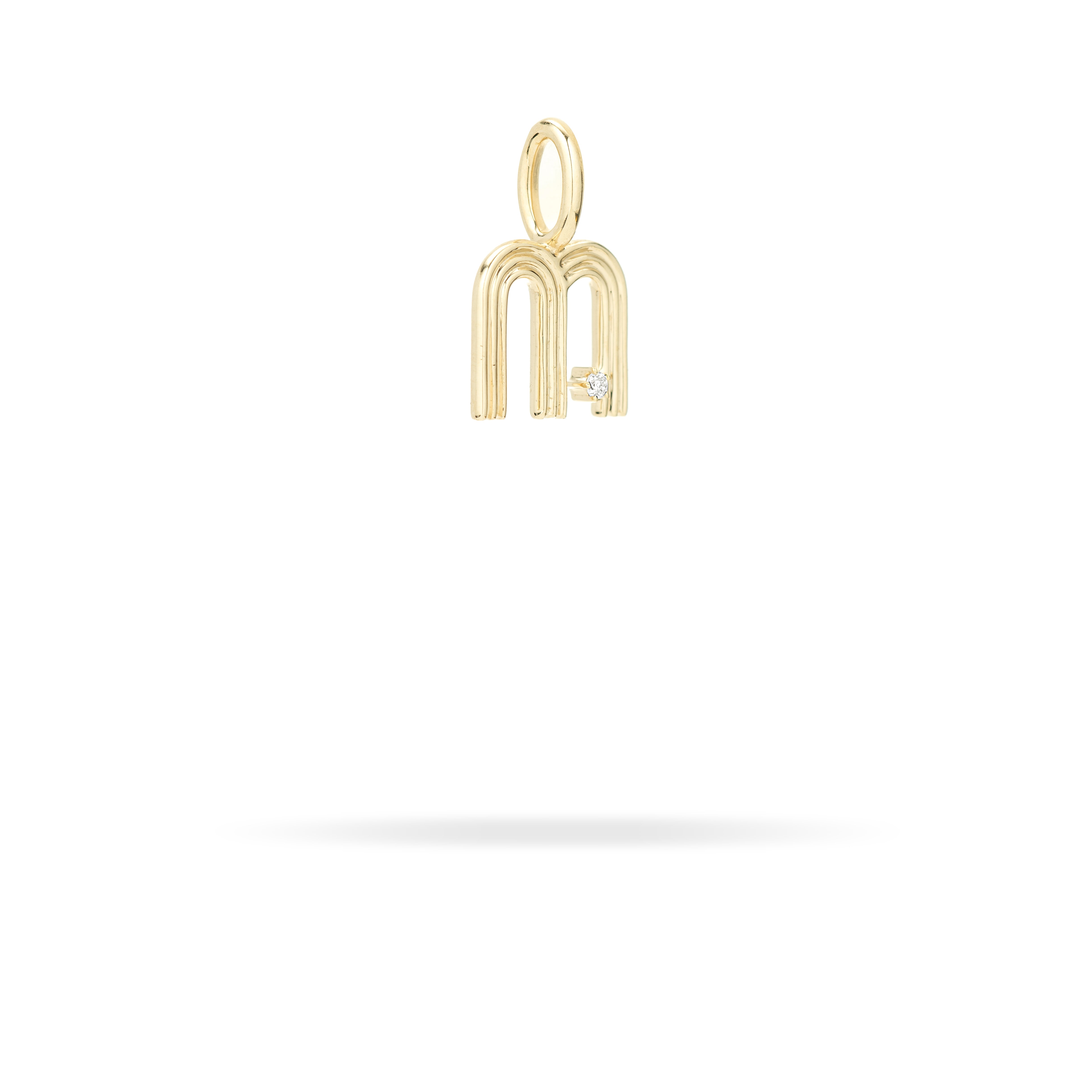 Groovy Diamond Initial Mini Charm M